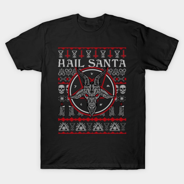 Satanic Christmas - Hail Santa Ugly Sweater T-Shirt by biNutz